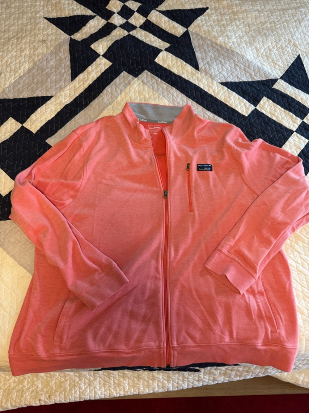 LL Bean Full Zip - Coral - 3XL